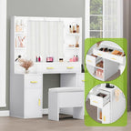 Toeletta con prese incorporate e specchio illuminato, 55,1A x 43,3L x 15,74P