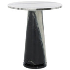 Tavolino d'appoggio rotondo alto in marmo Ghicu di SAFAVIEH Couture - 55,8 cm L x 53,3 cm P x 61 cm A - 53,3x53,3x61 cm
