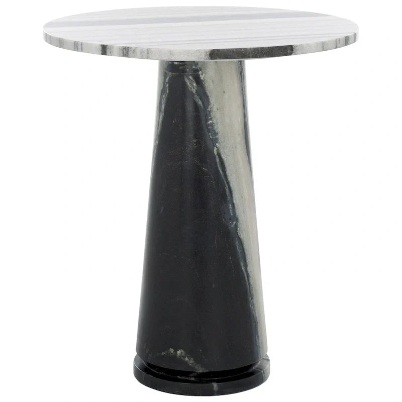 Tavolino d'appoggio rotondo alto in marmo Ghicu di SAFAVIEH Couture - 55,8 cm L x 53,3 cm P x 61 cm A - 53,3x53,3x61 cm