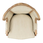 Kali Oak Natural Linen Wing Chair - 34Wx34Dx40H