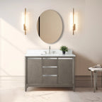 Mobile da Bagno Vanity Art con Lavabo in Ceramica e Top in Marmo Ricomposto