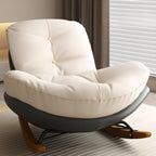 Sedia a dondolo scandinava imbottita con pouf opzionale