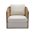 Poltrona a botte girevole, comoda poltrona rotonda d'accento, poltrona club a botte girevole a 360 gradi, poltrona relax con struttura in rattan intrecciato