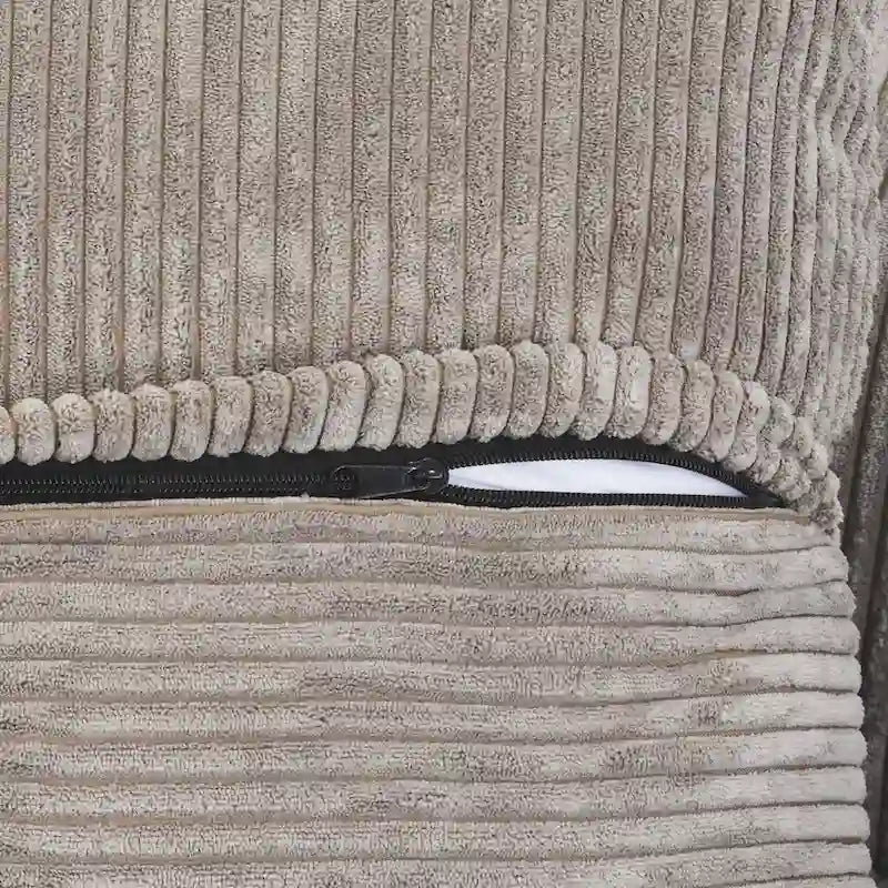 Large Modular Sectional Sofa Corduroy Upholstery U-Shaped 4 Seater with 2 Ottoman and 5 Pillows