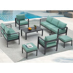 AECOJOY Set di mobili da giardino a 7 pezzi in alluminio Set da conversazione per esterni