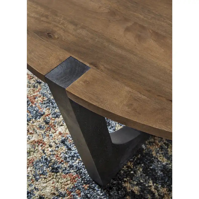 Signature Design by Ashley Hanneforth Tavolino da Caffè Marrone/Nero - 111,76 L x 111,76 P x 48,26 A cm