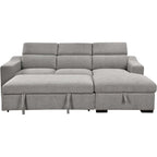 Divano componibile Roomfitters 103 con chaise longue contenitore, poggiatesta regolabili, divano angolare a L trasformabile in letto