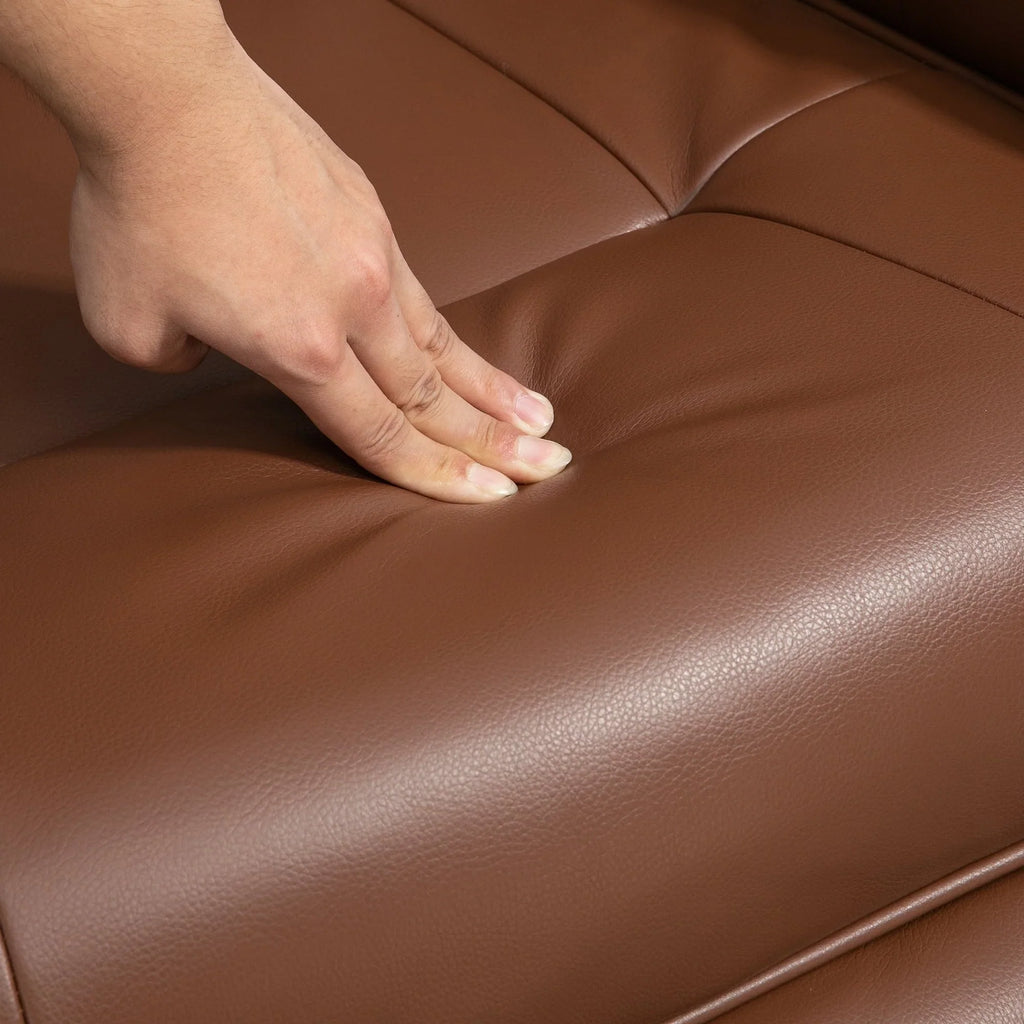 HomCom Faux Leather Adjustable Manual Swivel Base Recliner Chair with Comfortable and Relaxing Footrest