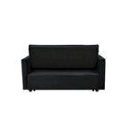 Divanetto Futon Moderno in Velluto con Schienale Reclinabile e Tasche, 2 Posti - Grigio Scuro / Grigio Chiaro / Blu / Nero
