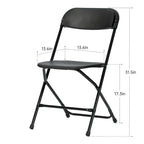 Sedia pieghevole in plastica da 10 pezzi capacità 158 kg per eventi, ufficio, matrimoni, feste, picnic, cucina, sala da pranzo