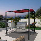 Gazebo da esterno con struttura in acciaio 1,5 x 2,4 m con tettoia per barbecue