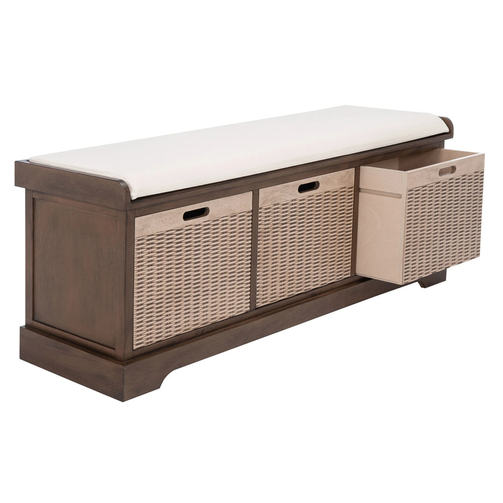 SAFAVIEH Fiorello Panca Contenitore a 3 Cassetti con Cuscino - 47,3 L x 15 P x 19 A - 47Lx15Px19A