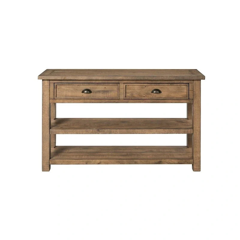 The Gray Barn Downington Consolle da Divano in Legno Massello a 2 Cassetti