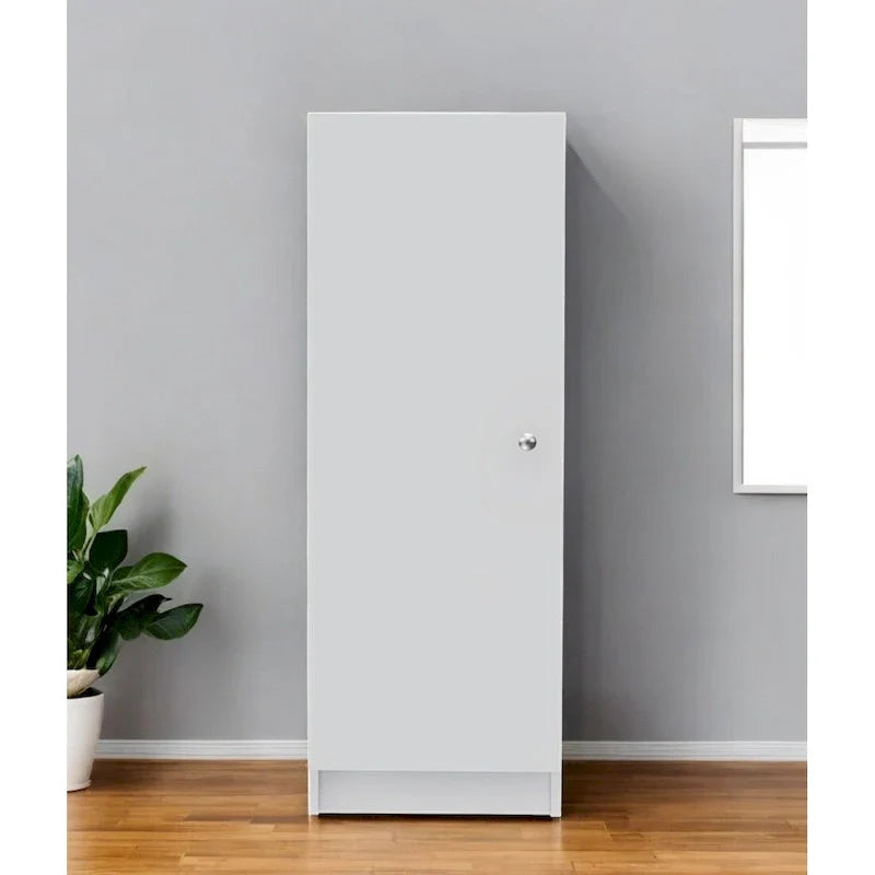 HomeRoots 47 White Wood Pantry Or Storage Closet - 16.9' X '47.4' X '12.3