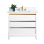 Mobile da Bagno Vanity Art con Lavabo in Ceramica e Top in Marmo Ricomposto