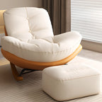 Sedia a dondolo scandinava imbottita con pouf opzionale
