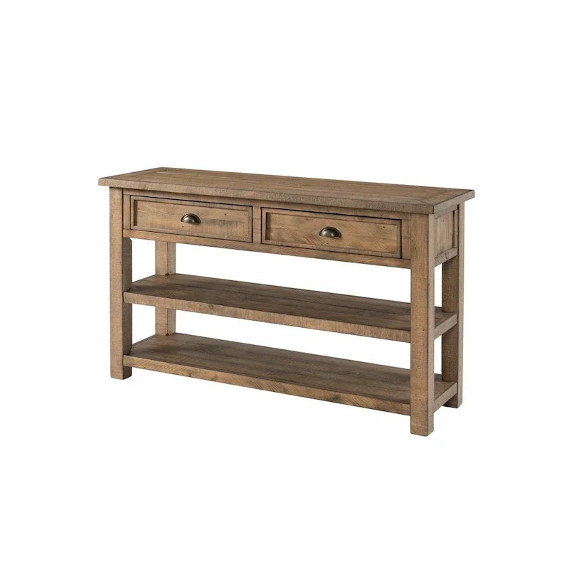 The Gray Barn Downington Consolle da Divano in Legno Massello a 2 Cassetti