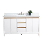 Mobile da Bagno Vanity Art con Lavabo in Ceramica e Top in Marmo Ricomposto