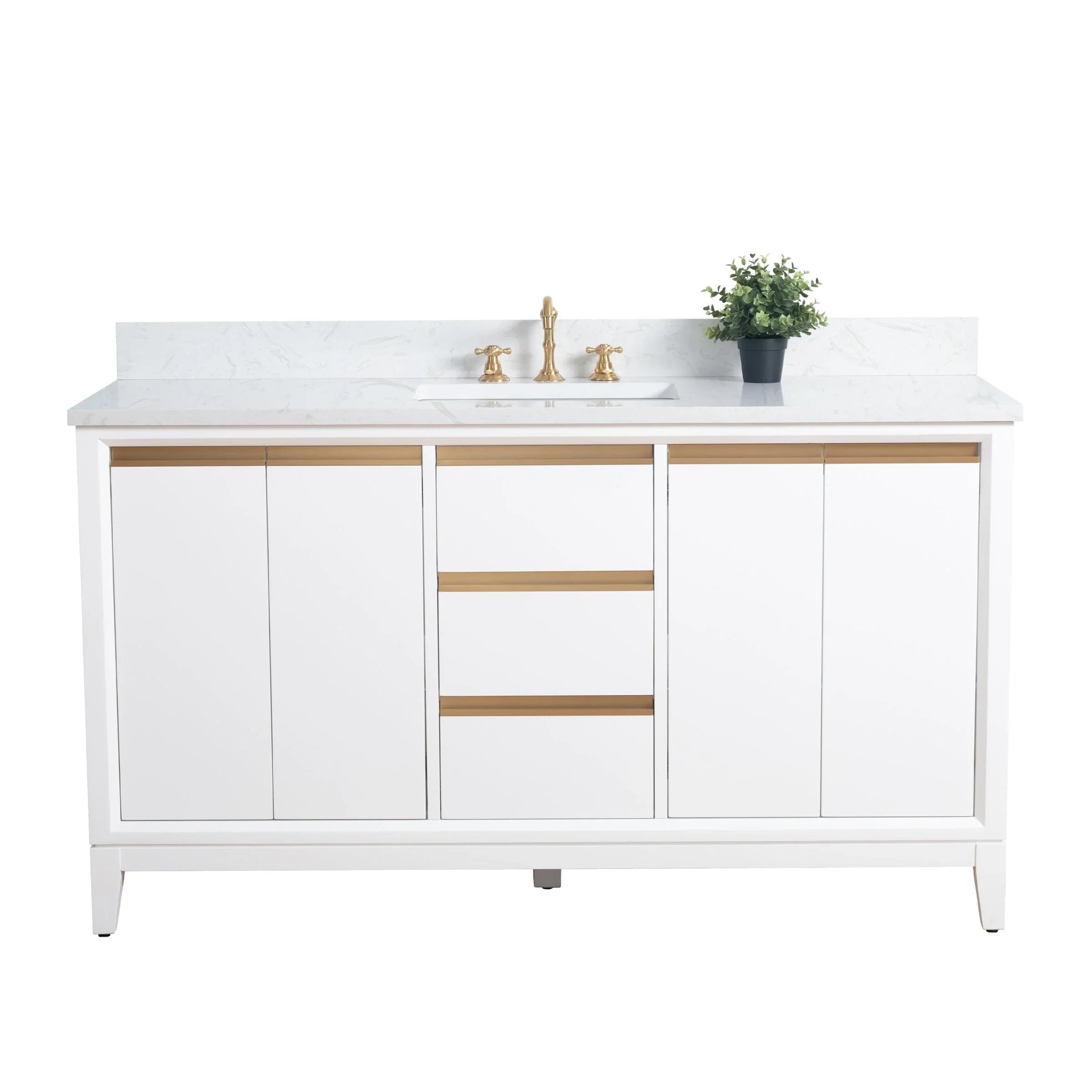 Mobile da Bagno Vanity Art con Lavabo in Ceramica e Top in Marmo Ricomposto