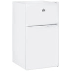 HOMCOM Double Door Mini Fridge with Freezer, 3.2 Cu.Ft Compact Refrigerator with Adjustable Shelf, Adjustable Thermostat