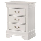 Comodino in legno a 3 cassetti