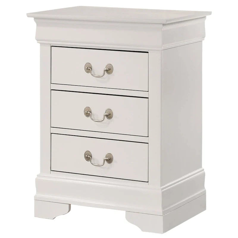 Comodino in legno a 3 cassetti