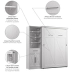 Key West Full Murphy Bed with Closet Wardrobe (88W) by Bestar