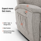 MCombo 60.2 Power Loveseat Recliner Sofa with Massage and Dual Heating, Adjustable Headrest, USB & Type C Port, Fabric