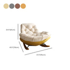 Sedia a dondolo scandinava imbottita con pouf opzionale