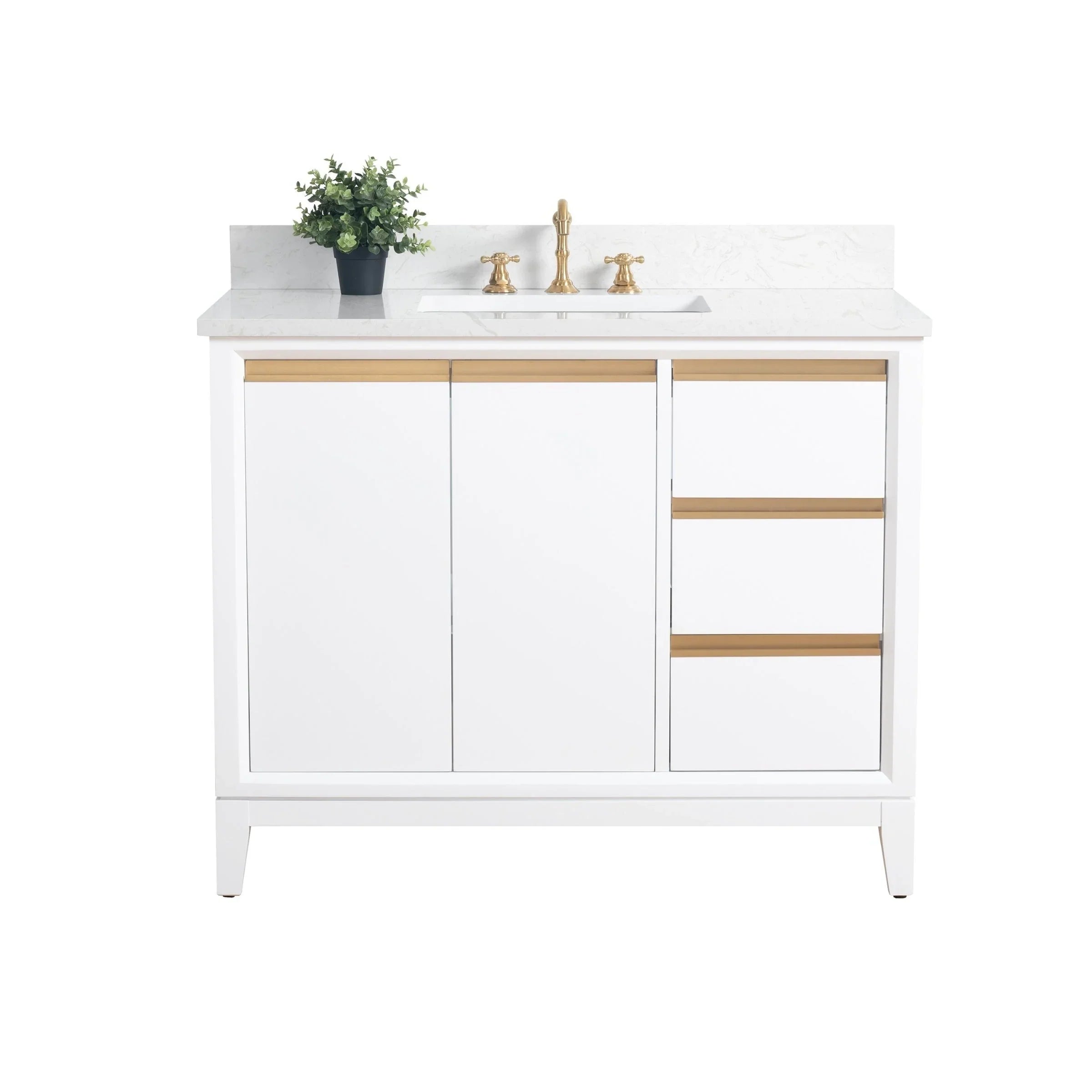 Mobile da Bagno Vanity Art con Lavabo in Ceramica e Top in Marmo Ricomposto