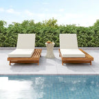 Christopher Knight Home - Set di 2 Chaise Lounge da Esterno in Acacia Michael