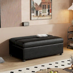 Divano letto pieghevole estraibile a forma di pouf singolo con materasso, letto per gli ospiti convertibile, divano letto rivestito in PU