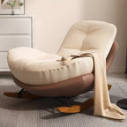 Sedia a dondolo scandinava imbottita con pouf opzionale
