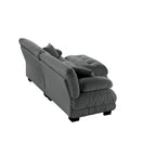 L Shaped Loveseat Sofa Chenille Sectional Couch with Lumbar Pillows