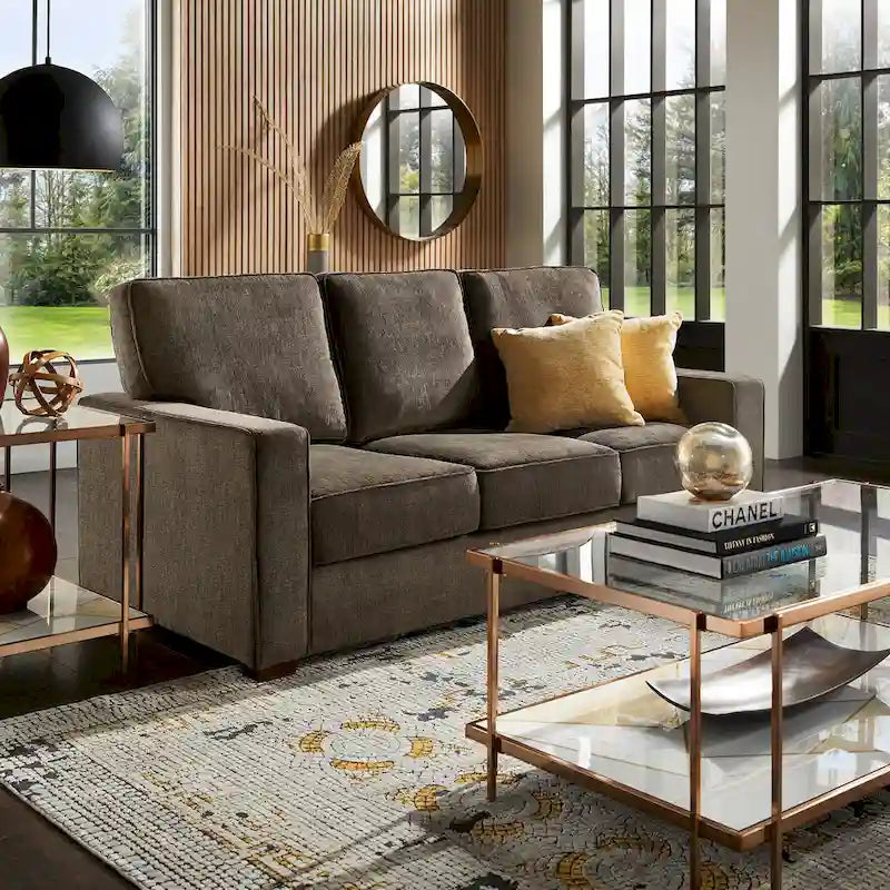 Divano Roros con braccioli quadrati e rivestimento in tessuto di iNSPIRE Q Classic