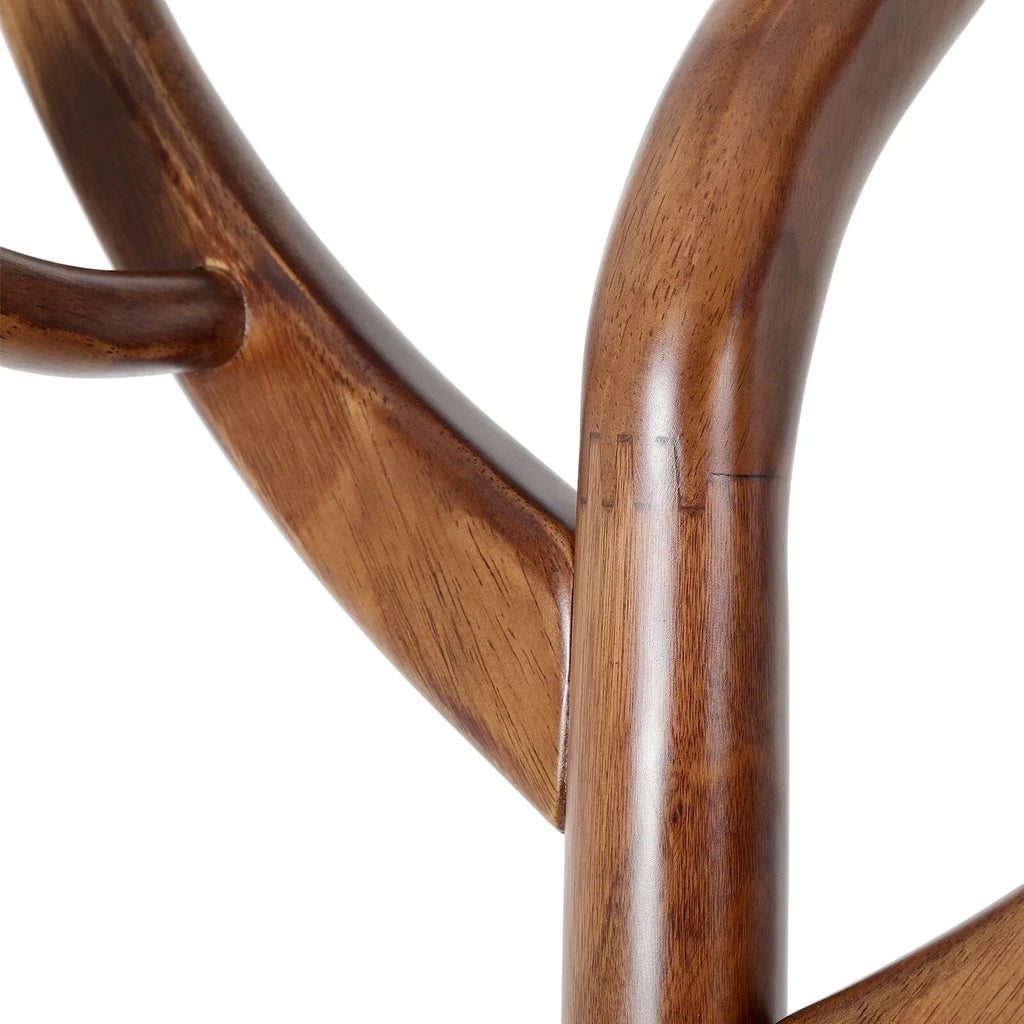 Appendiabiti da terra "ramo d'albero" in legno di gomma con 8 ganci - 24,5L x 70,87H