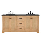 Hervas Bath Vanity with Natural Marble Top without Mirror