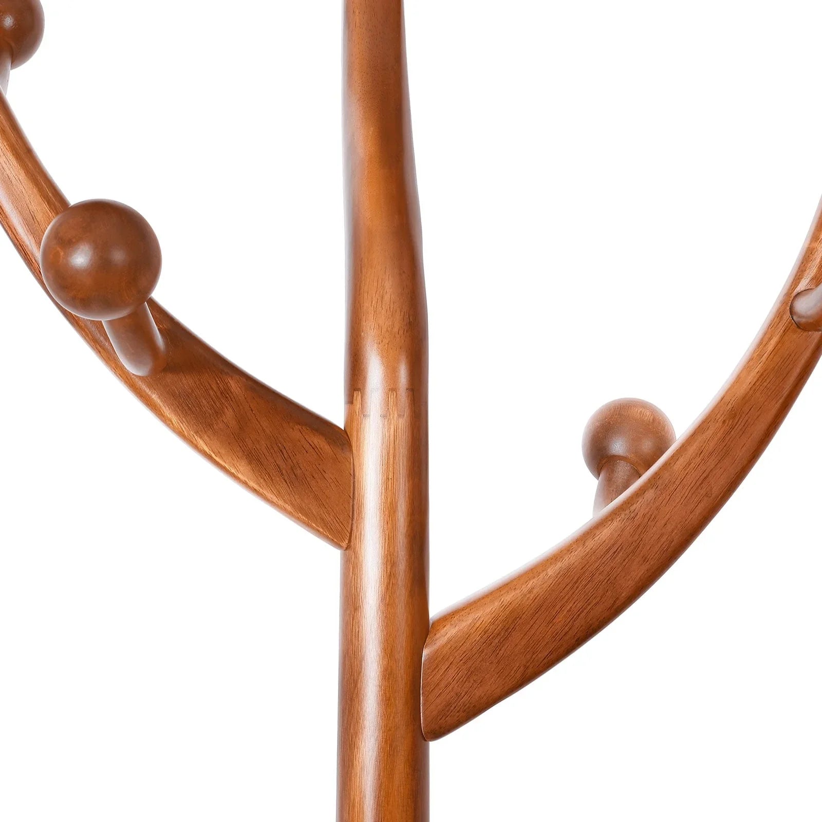 Appendiabiti da terra "ramo d'albero" in legno di gomma con 8 ganci - 24,5L x 70,87H