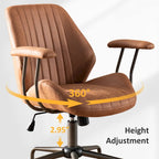 Sedia da ufficio ergonomica in tessuto scamosciato con supporto lombare