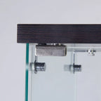 Lighted Two Door Glass Cabinet Glass Display Cabinet with 4 Shelves, Black