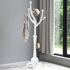 Appendiabiti da terra "ramo d'albero" in legno di gomma con 8 ganci - 24,5L x 70,87H