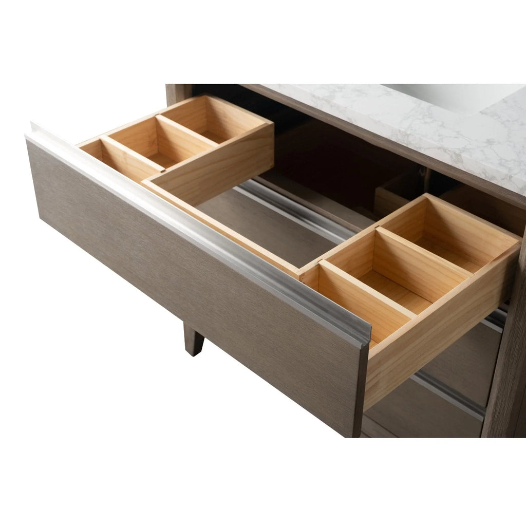 Mobile da Bagno Vanity Art con Lavabo in Ceramica e Top in Marmo Ricomposto