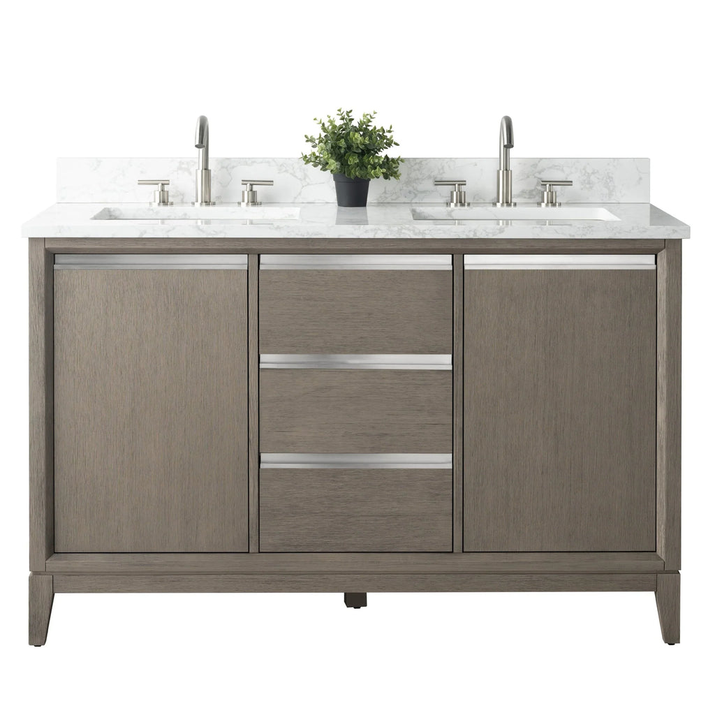 Mobile da Bagno Vanity Art con Lavabo in Ceramica e Top in Marmo Ricomposto