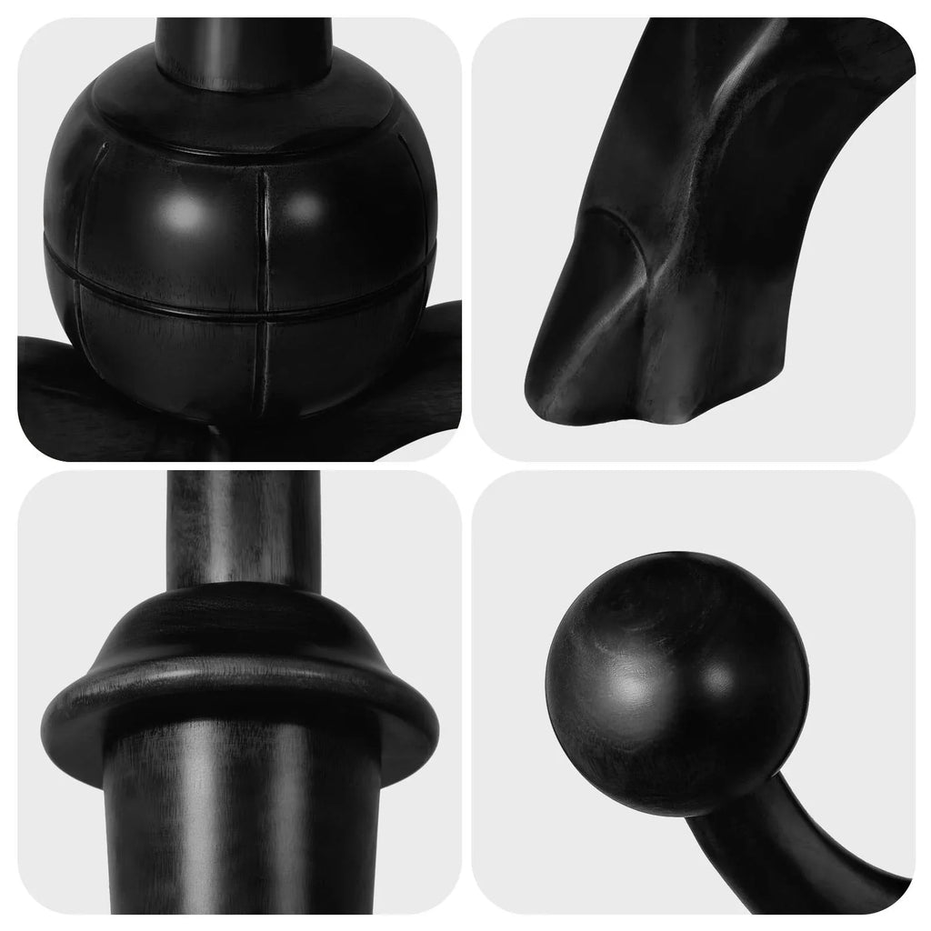Appendiabiti da terra "ramo d'albero" in legno di gomma con 8 ganci - 24,5L x 70,87H