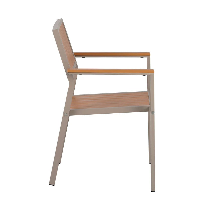 Set da pranzo all'aperto di 7 pezzi con tavolo allungabile e 6 sedie con braccioli