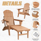 Sedia Adirondack Pieghevole e Regolabile Vrakae con Pouf