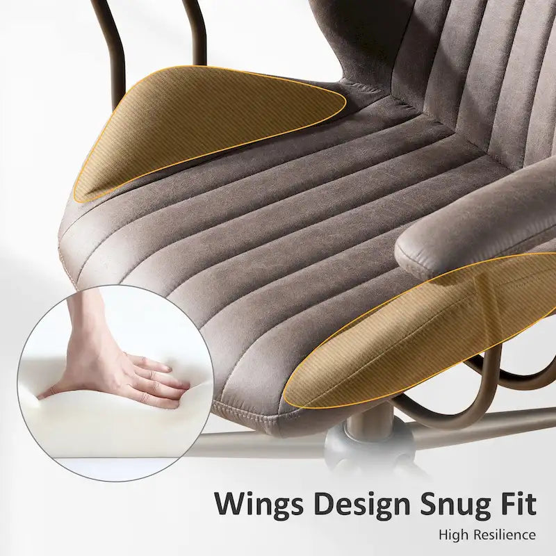 Sedia da ufficio ergonomica in tessuto scamosciato con supporto lombare