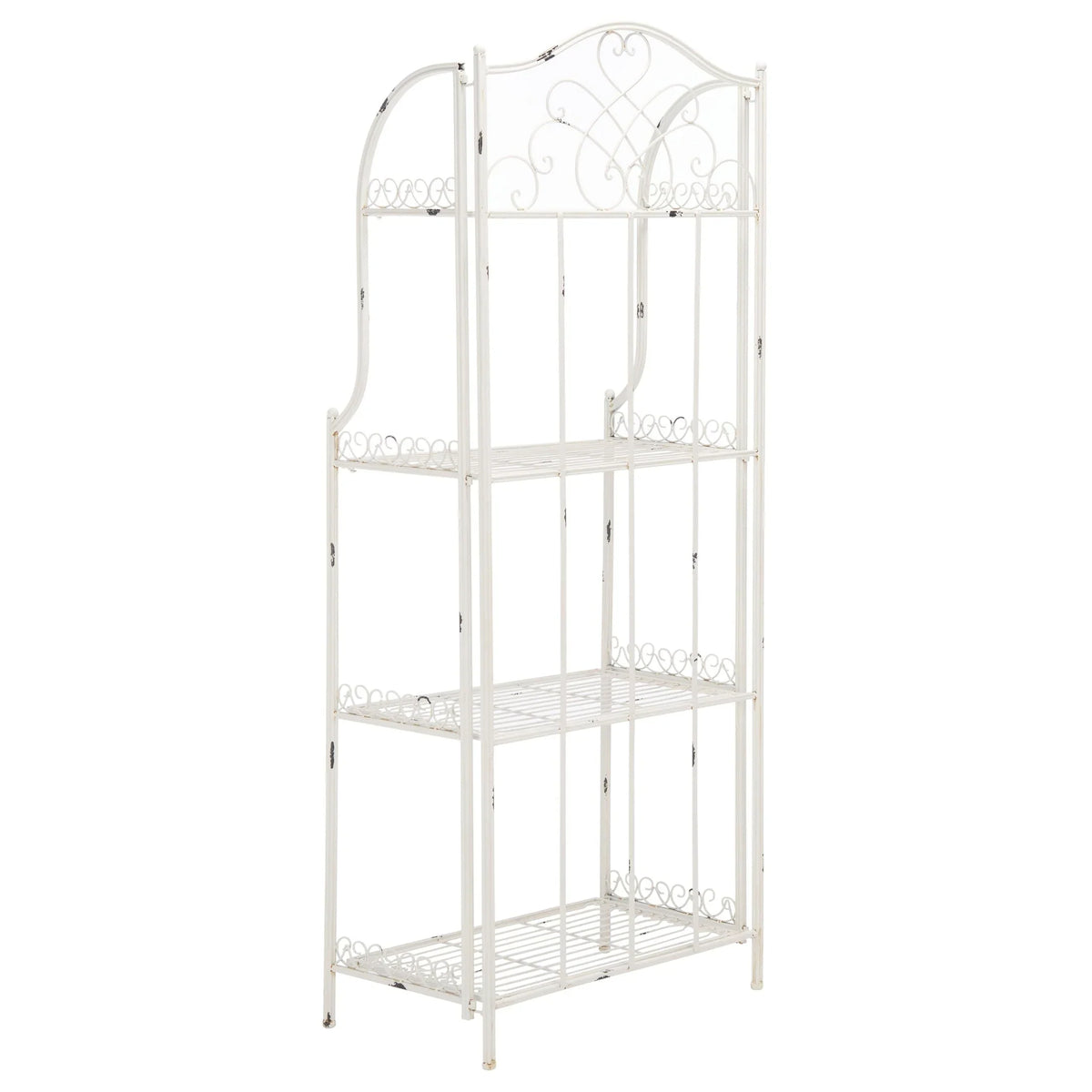 SAFAVIEH Bryn Scaffale da panettiere da esterno a 4 ripiani in ferro battuto vittoriano - 25 pollici L x 15 pollici P x 63 pollici H - 25 L x 15 P x 63 H