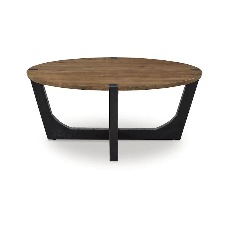 Signature Design by Ashley Hanneforth Tavolino da Caffè Marrone/Nero - 111,76 L x 111,76 P x 48,26 A cm