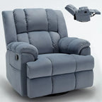 Lazy Boy Swivel Rocker Fabric Recliner Chair, Overstuffed Large Manual Recliner Glider with Pillow Top Arms and Cushion Back